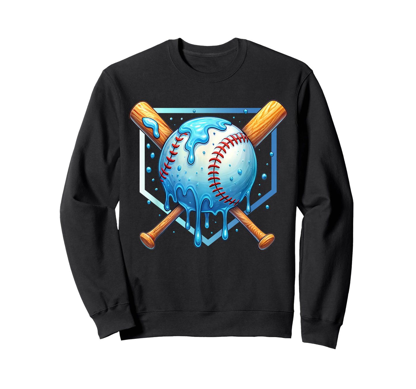 Baseball Dripping Ice Cream Drip Youth Boys Baseball T-Shirt