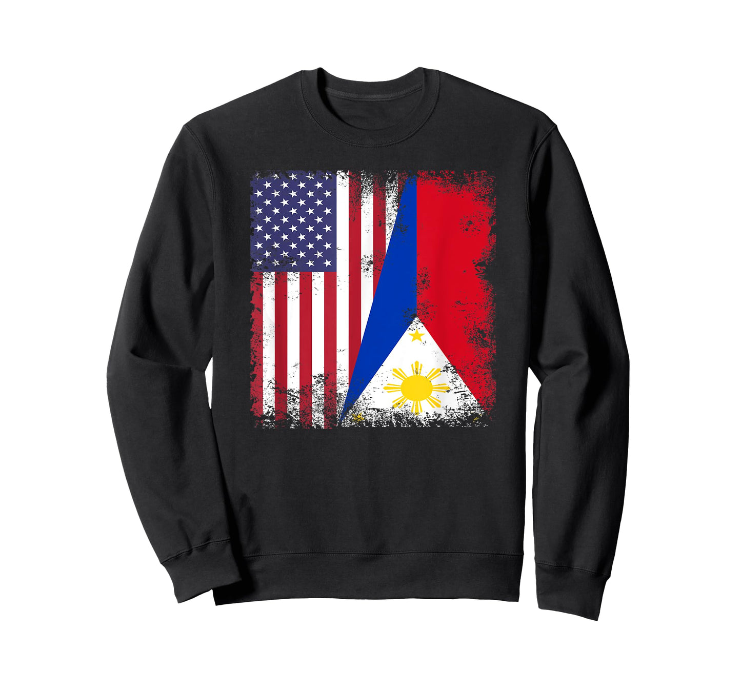 Half Filipino Flag T-Shirt | Vintage Philippines USA Gift T-Shirt