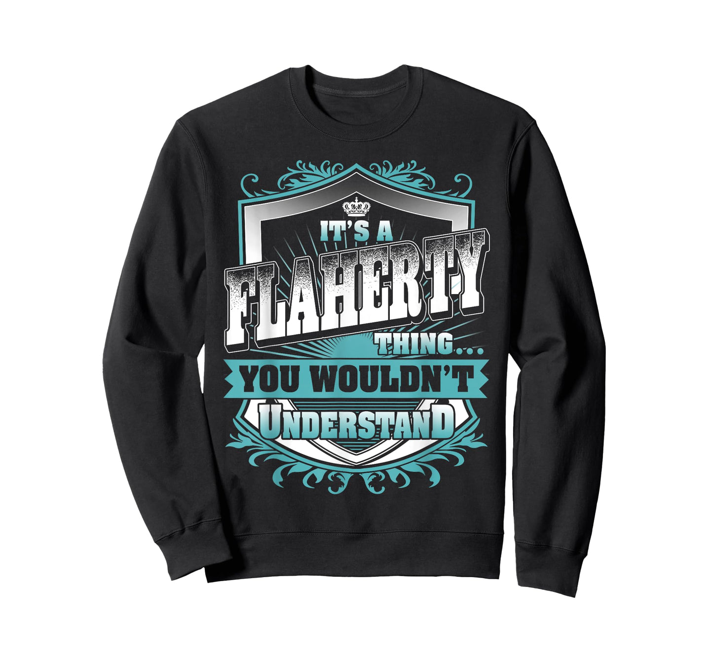 Vintage Classic FLAHERTY Family Tee Apparels Unisex-Adult Black Small Crew Neck T-Shirt
