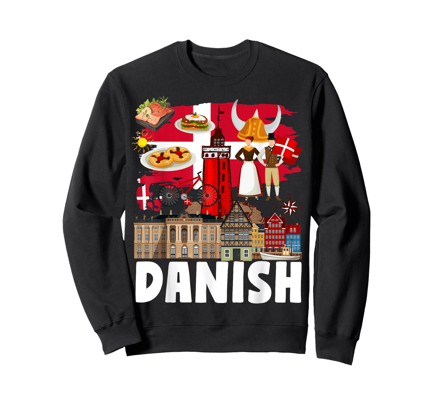 Danish Flag Outfit Idea For Kids Denmark Flag & Danish Food T-Shirt