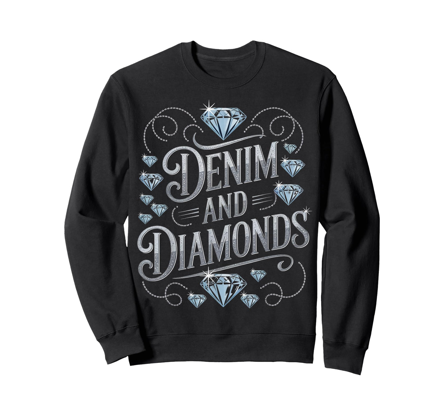 Denim and Diamonds Cowgirl Glam Western Rodeo Party Women T-Shirt