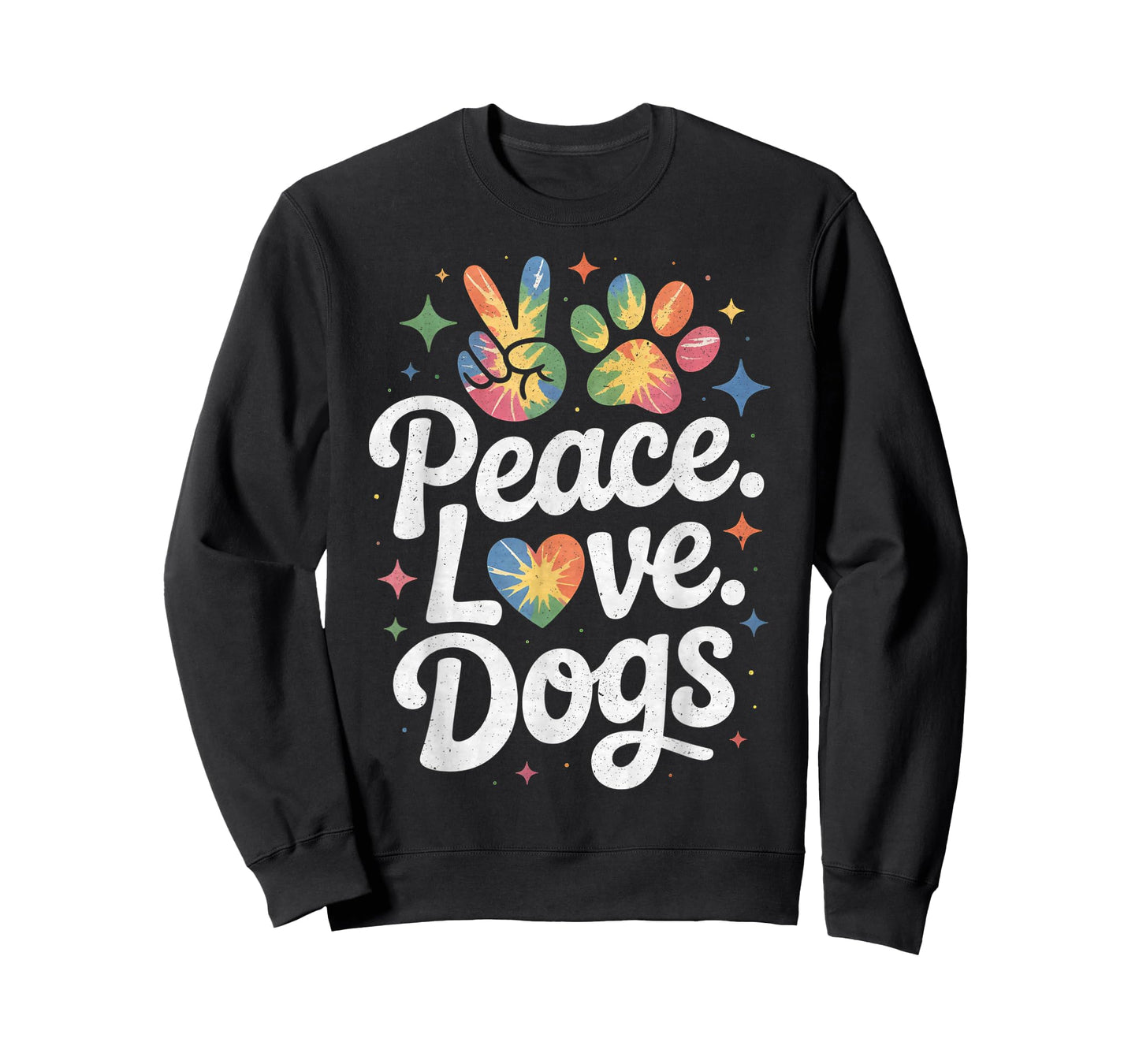 Peace Love Dogs Tie Dye Dog Lover Rescue Puppy T-Shirt