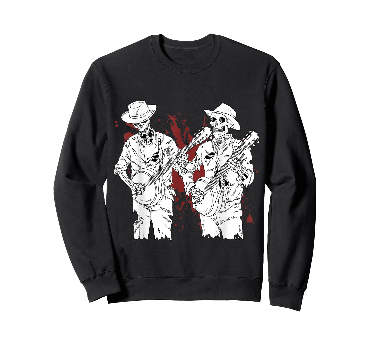 Banjo Tshirt For Men Scary Banjo Gifts Skeleton Bluegrass T-Shirt