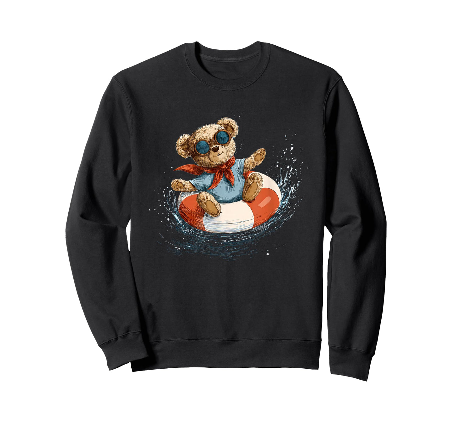 Pretty Pool Teddy Bear with Ring for Ocean and Vacation T-Shirt