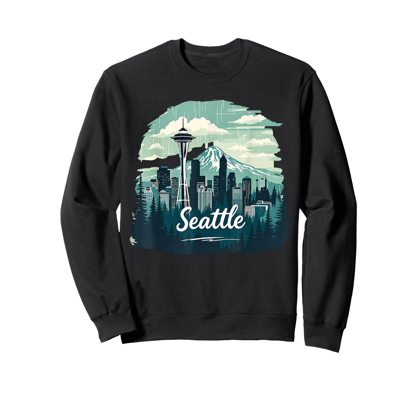Seattle Skyline Vintage Seattle Washington Cityscape T-Shirt