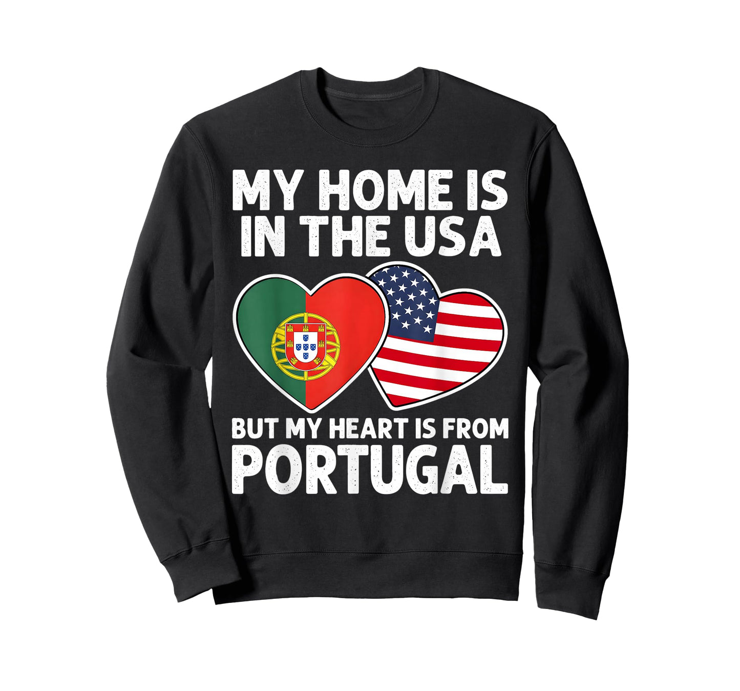 My Home USA My Heart Portugal Portuguese American Pride Flag T-Shirt