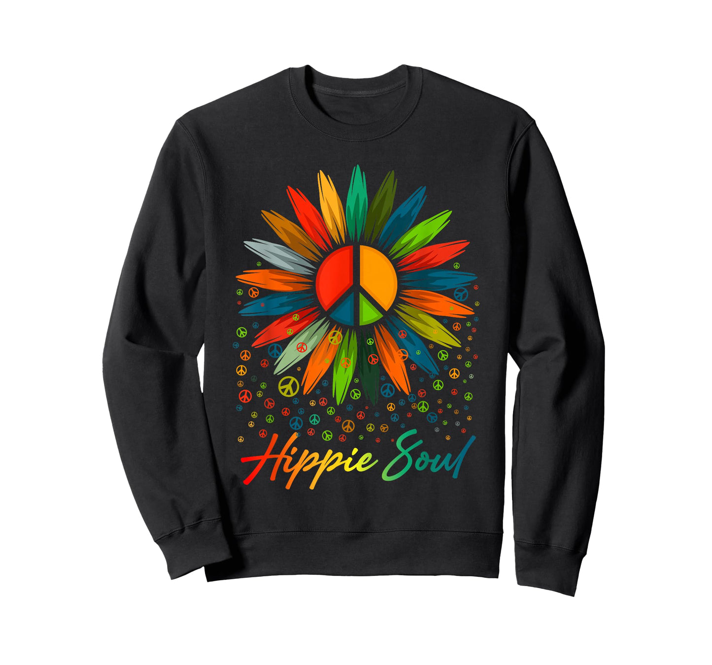 Hippie Soul Funny Peace Sign Daisy Flower Hippies Art Lovers T-Shirt