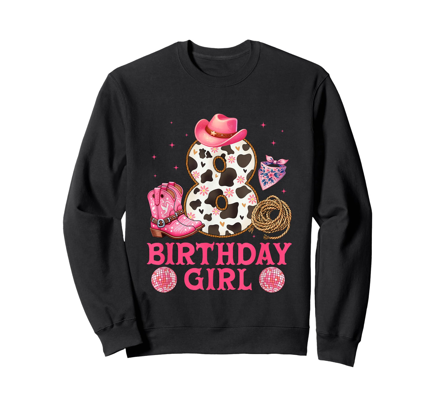 Cowgirl Birthday Girl 8 Years Old Western 8th birthday girl T-Shirt