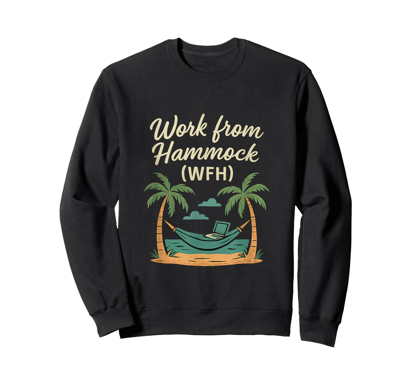 Work from Hammock (WFH) Tropical Remote Work Design T-Shirt