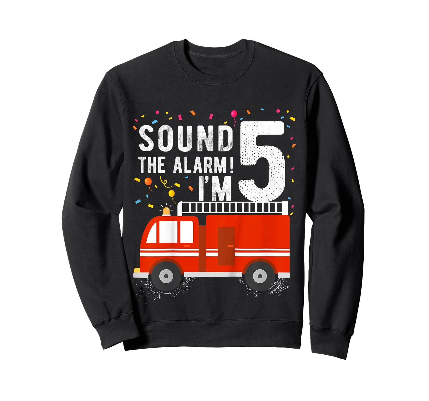 Fire Truck 5th Birthday Boy 5 Year Old Firefighter T-Shirt