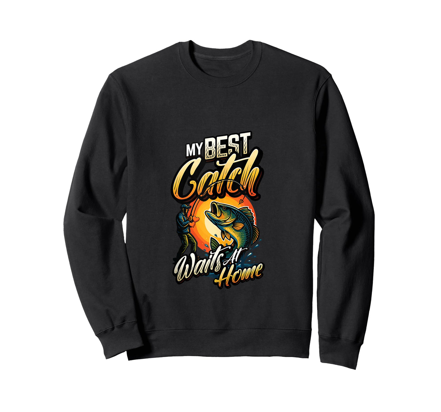 My Best Catch Waits at Home Funny Husband Fishing Tank Top