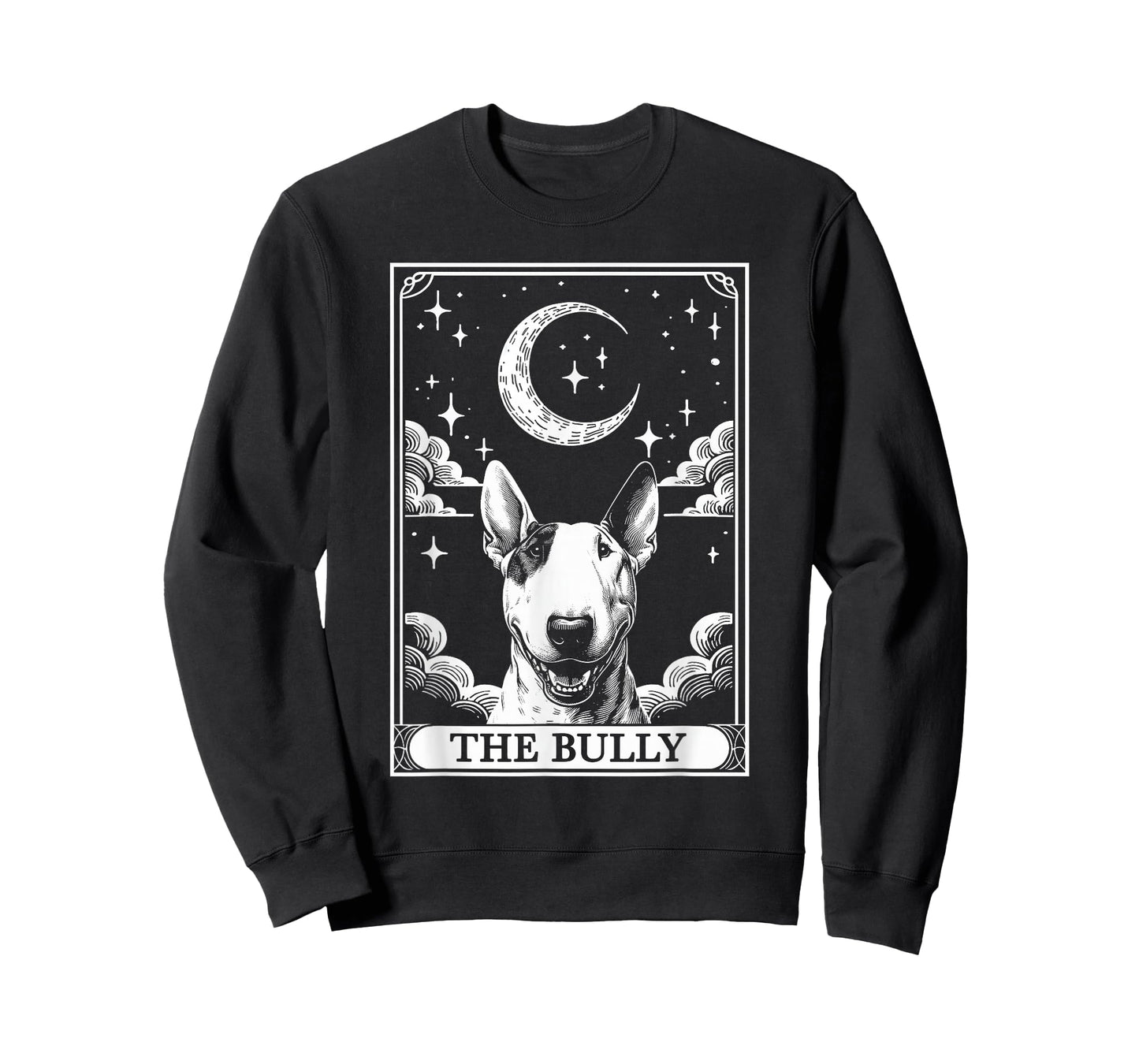 Tarot Card Vintage Crescent Moon Bull Terrier Bully Dog Mom T-Shirt