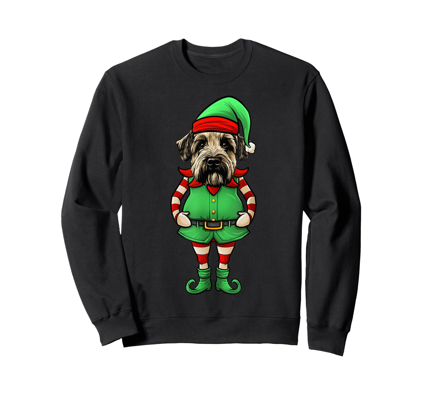 Funny Christmas Elf Soft Coated Wheaten Terrier Dog T-Shirt