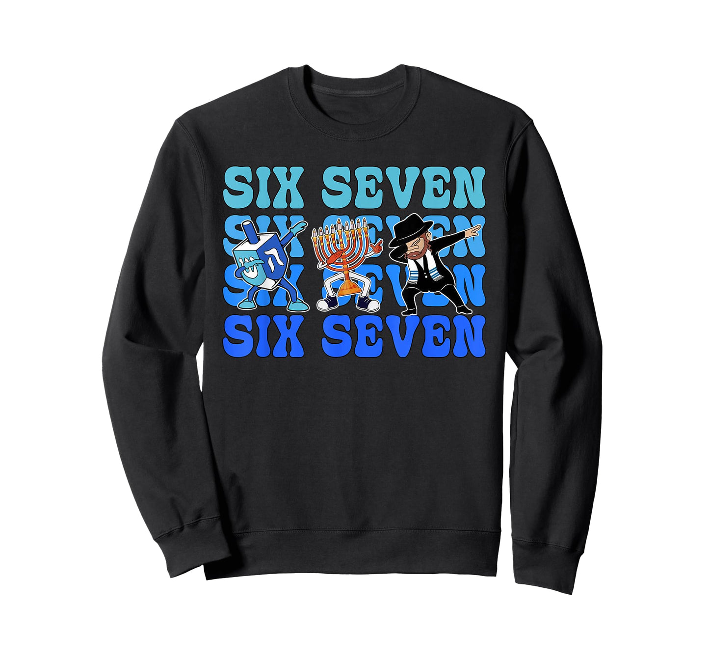 67 Hanukkah Meme Six Seven Dabbing Menorah Dreidel Jewish T-Shirt