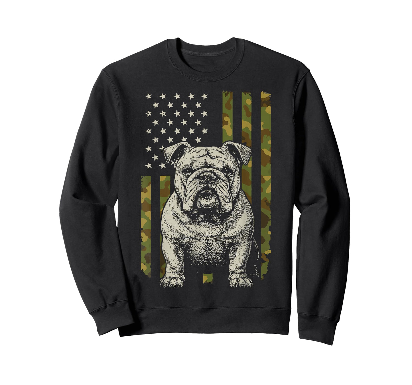 Bulldog US Flag 4th of July T-Shirt