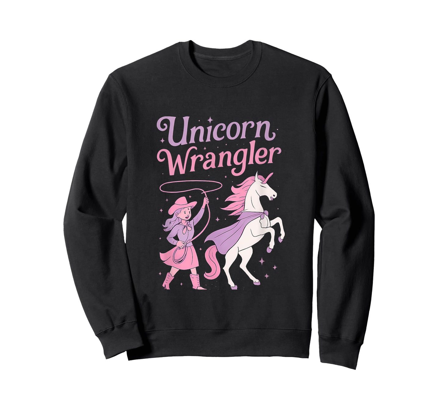 Unicorn Wrangler Cowgirl Magical Western Fantasy Art T-Shirt