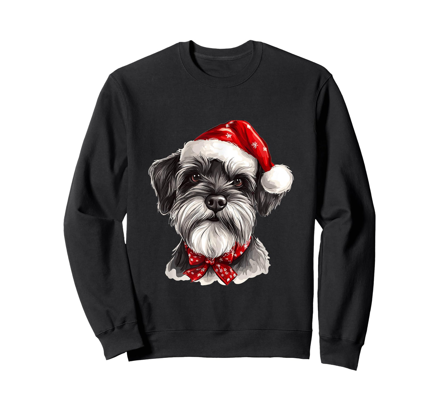 Cute Miniature Schnauzer Dog Christmas Merry X-mas Graphic T-Shirt