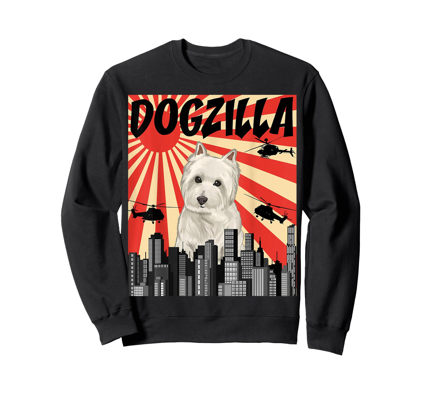 Funny Retro Japanese Dogzilla West Highland White Terrier T-Shirt