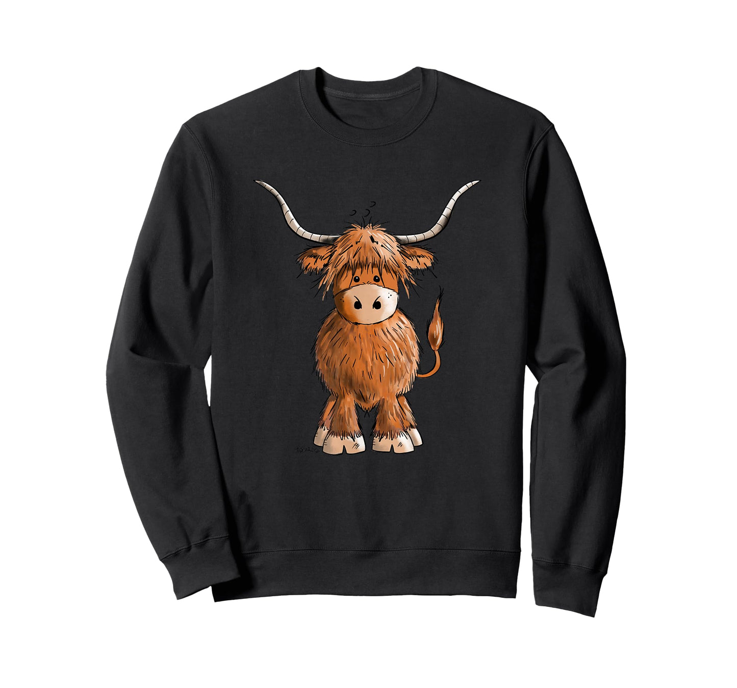 Cute Hairy Scottish Highland Cow For Women Men Kids T-Shirt