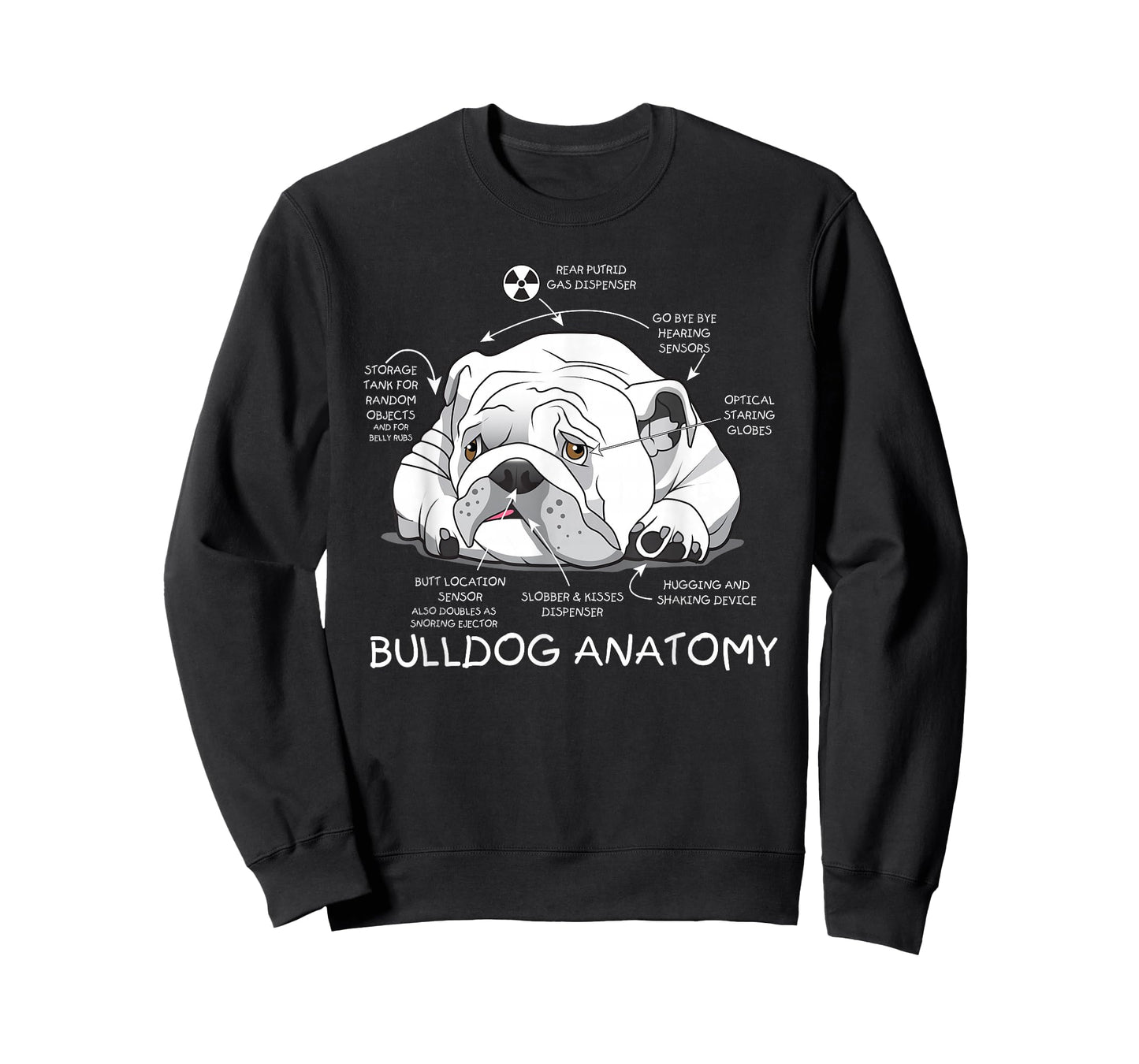Funny Cute English Bulldog Anatomy Dog Biology Gift T-Shirt Small