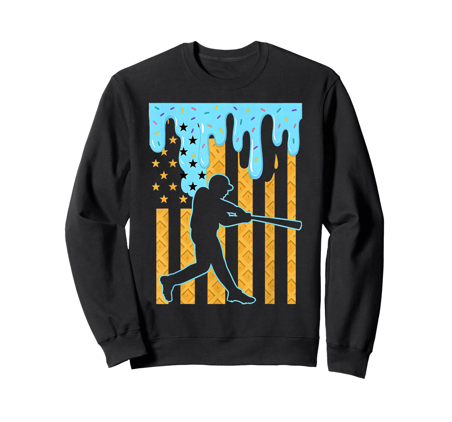 Baseball Flag US Drip Ice Cream Drip Youth Boys T-Shirt