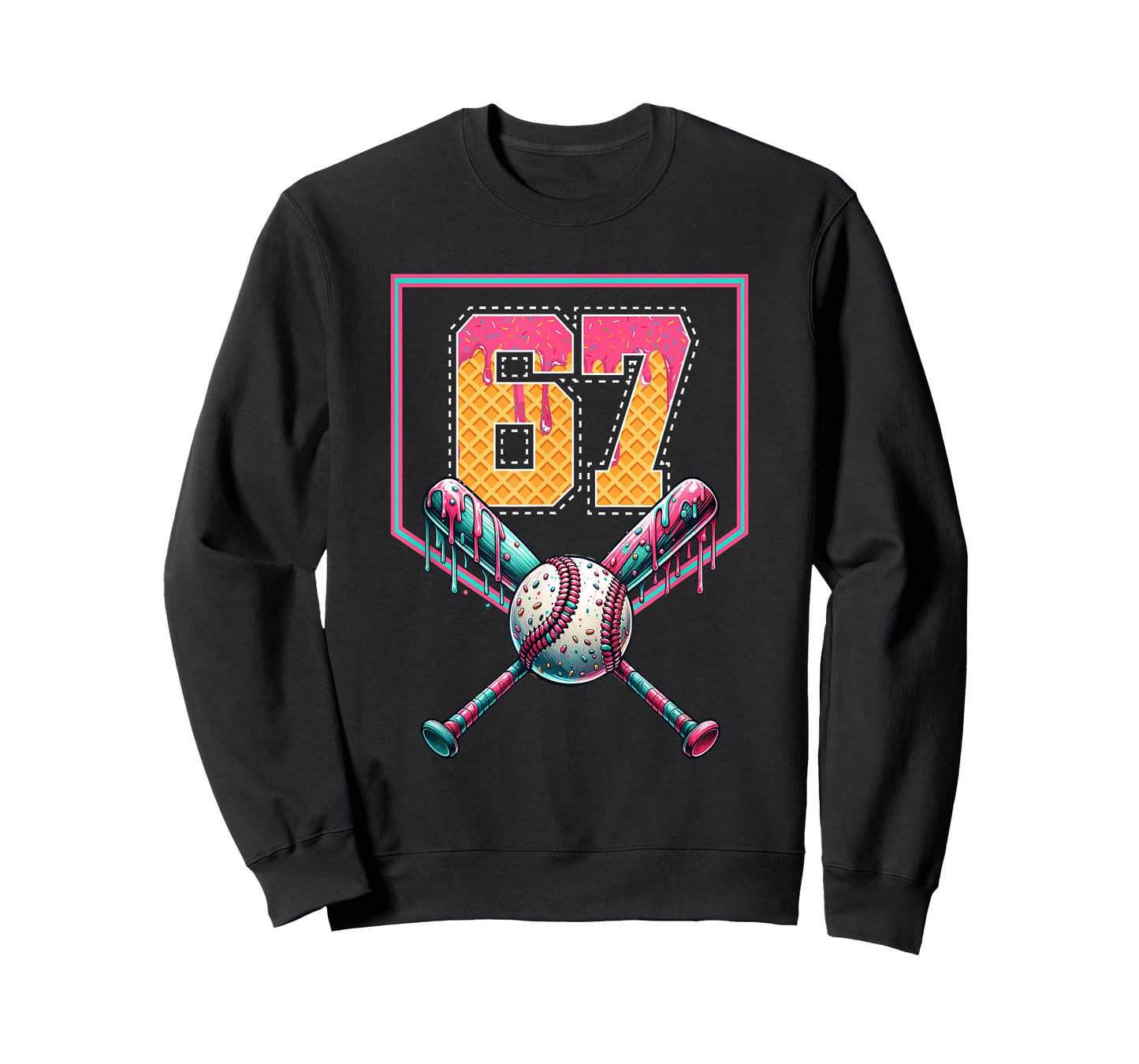 Baseball Drip Number 67 Player Or 67th Birthday T-Shirt