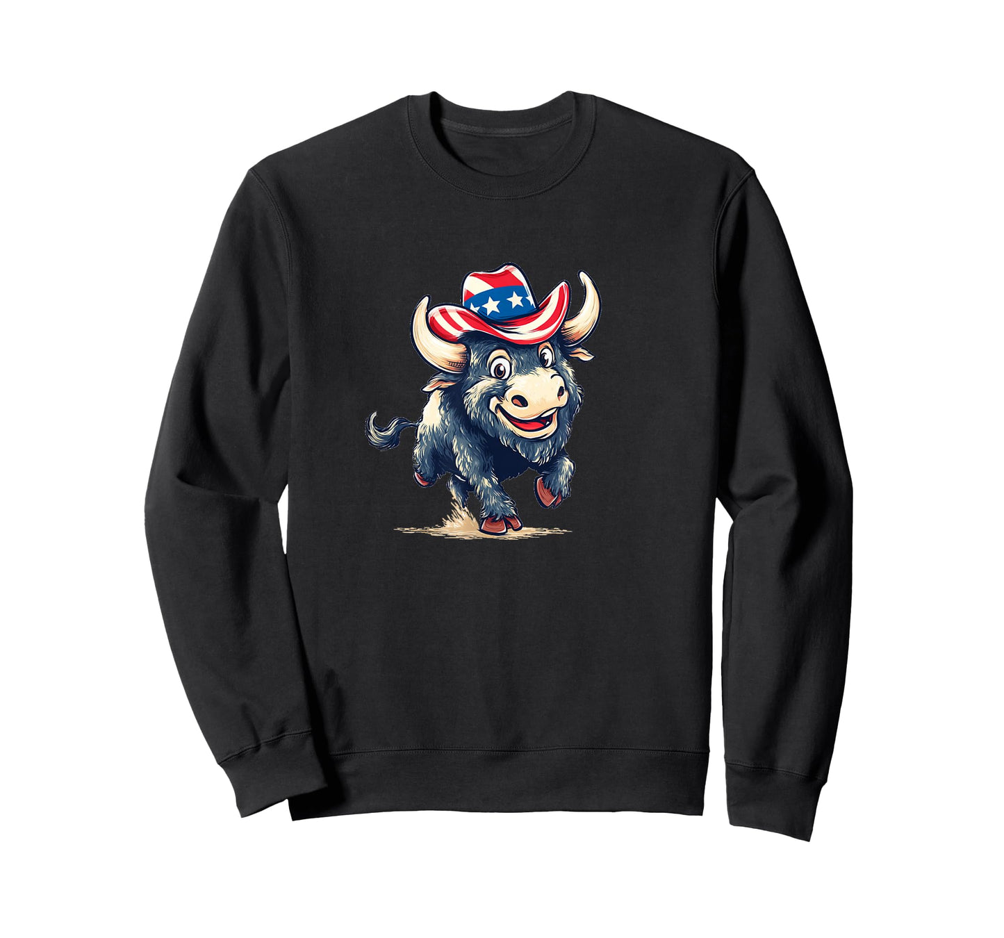 Smiling Bison with America Colors for Boys and Girls T-Shirt