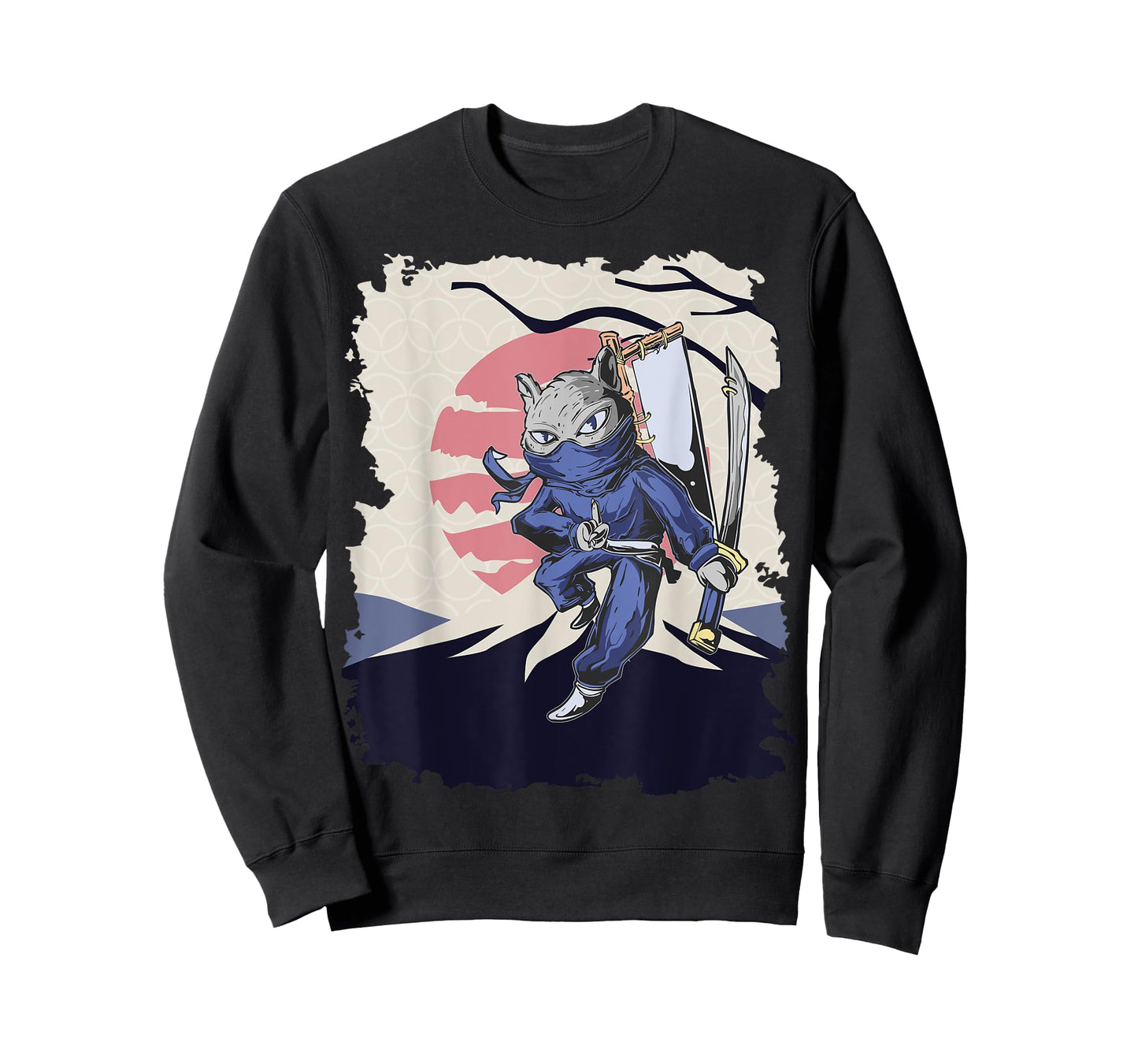 Japanese Ninja Art and Japan Samurai Cat T-Shirt