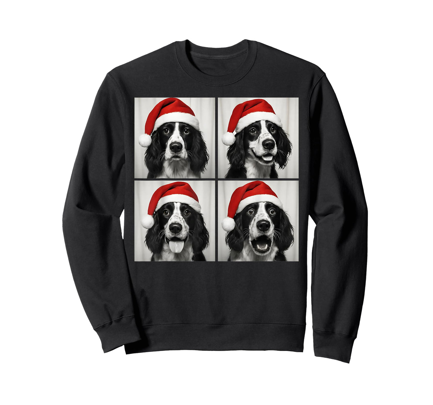 Funny Christmas English Springer Spaniel Santa Photo Booth T-Shirt