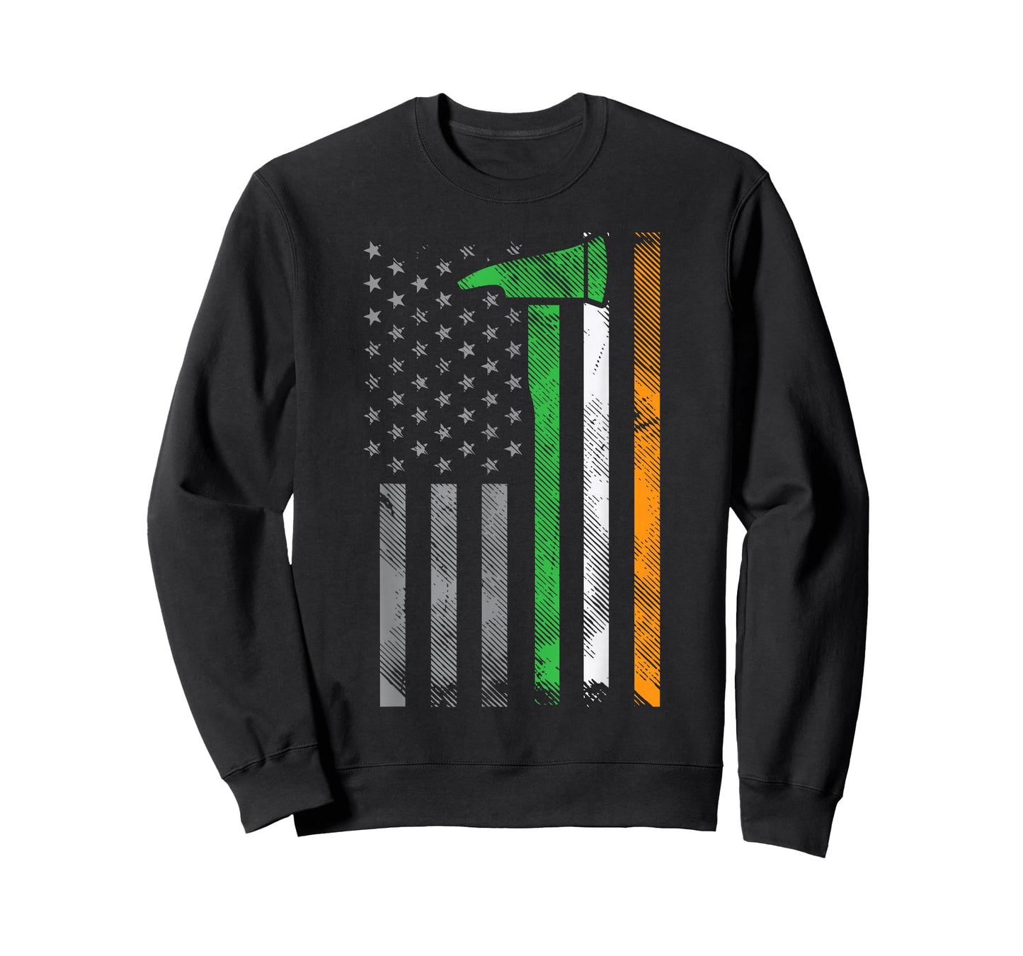 Irish American US Flag Firefighter Axe Fire St Patricks Day T-Shirt
