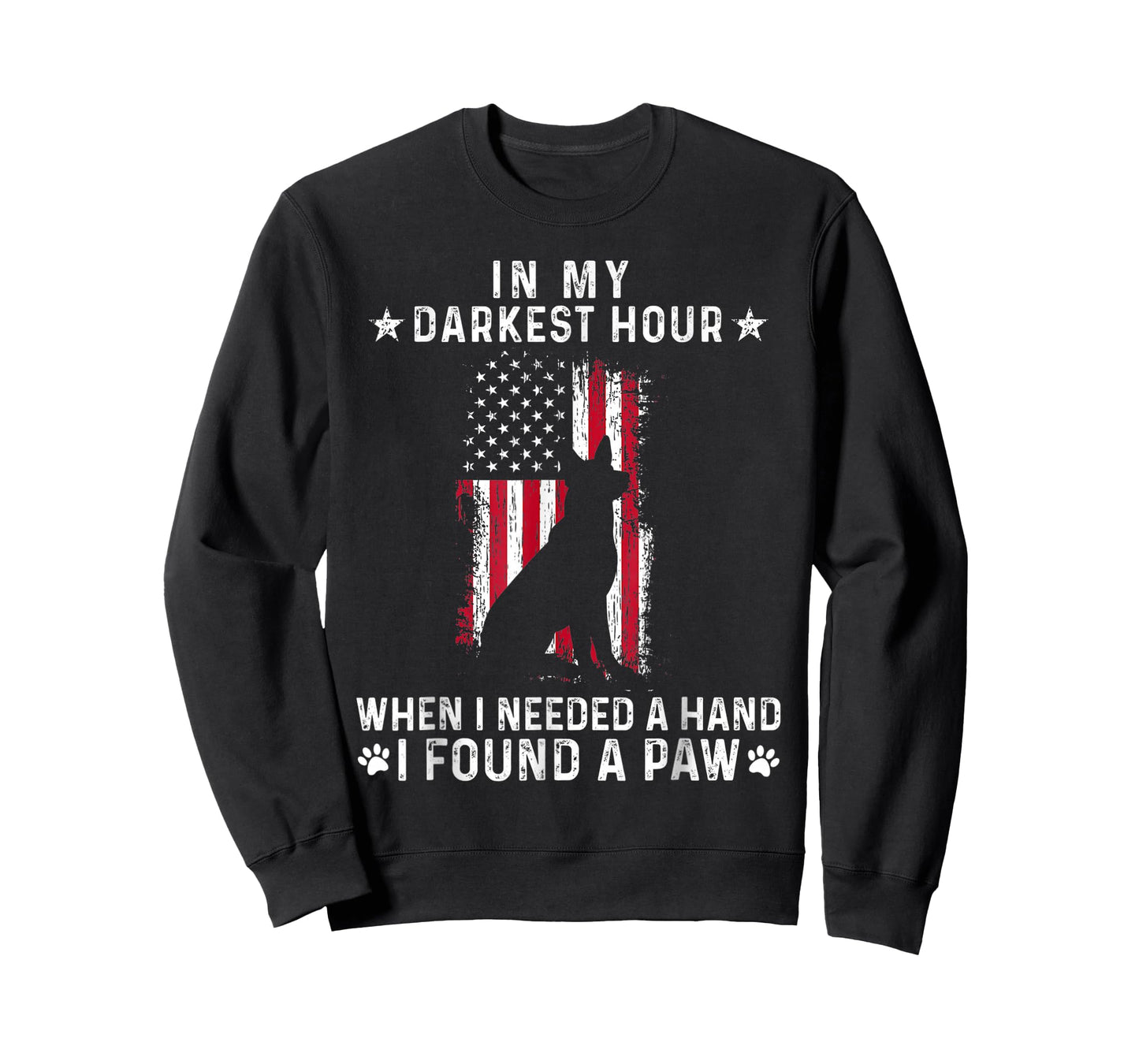 When I Needed A Hand I Found A Paw Unisex-Adults Dog Lover T-Shirt, Black, Small