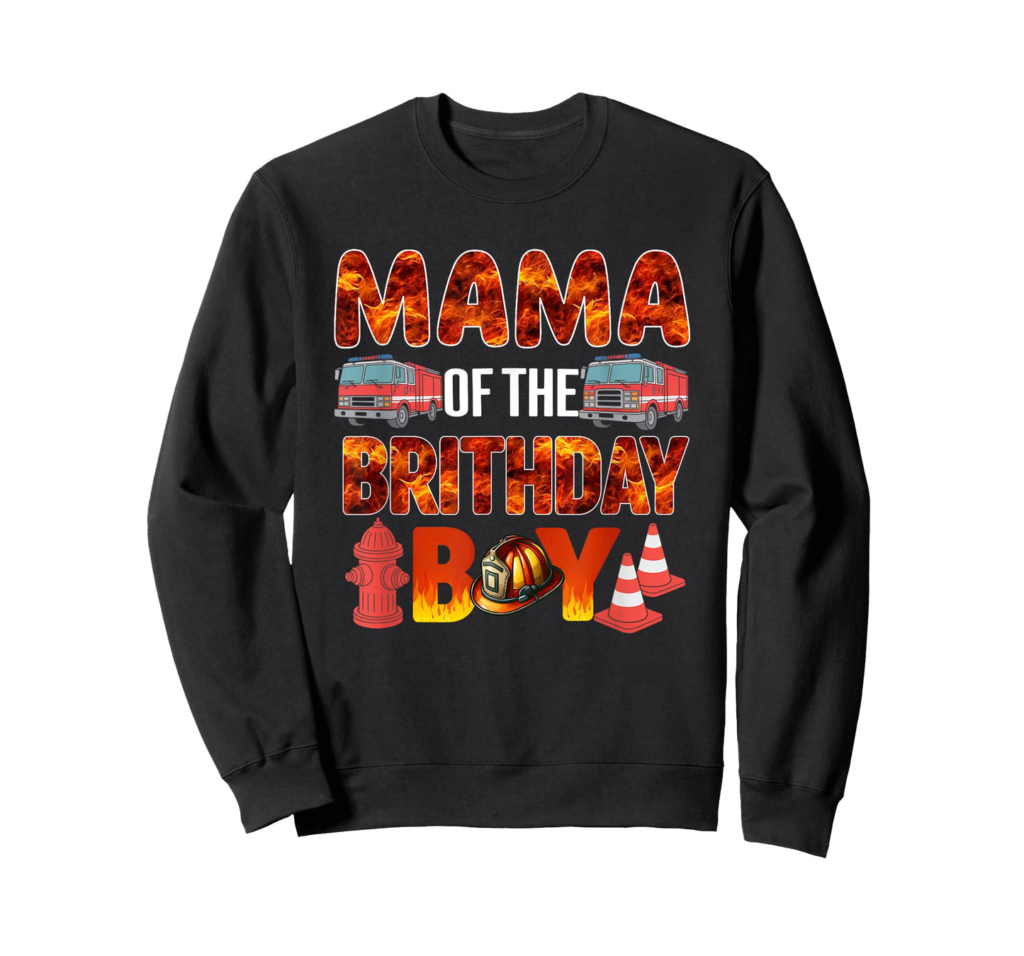 Mama of the Birthday Boy Fire Truck Firefighter Bday T-Shirt