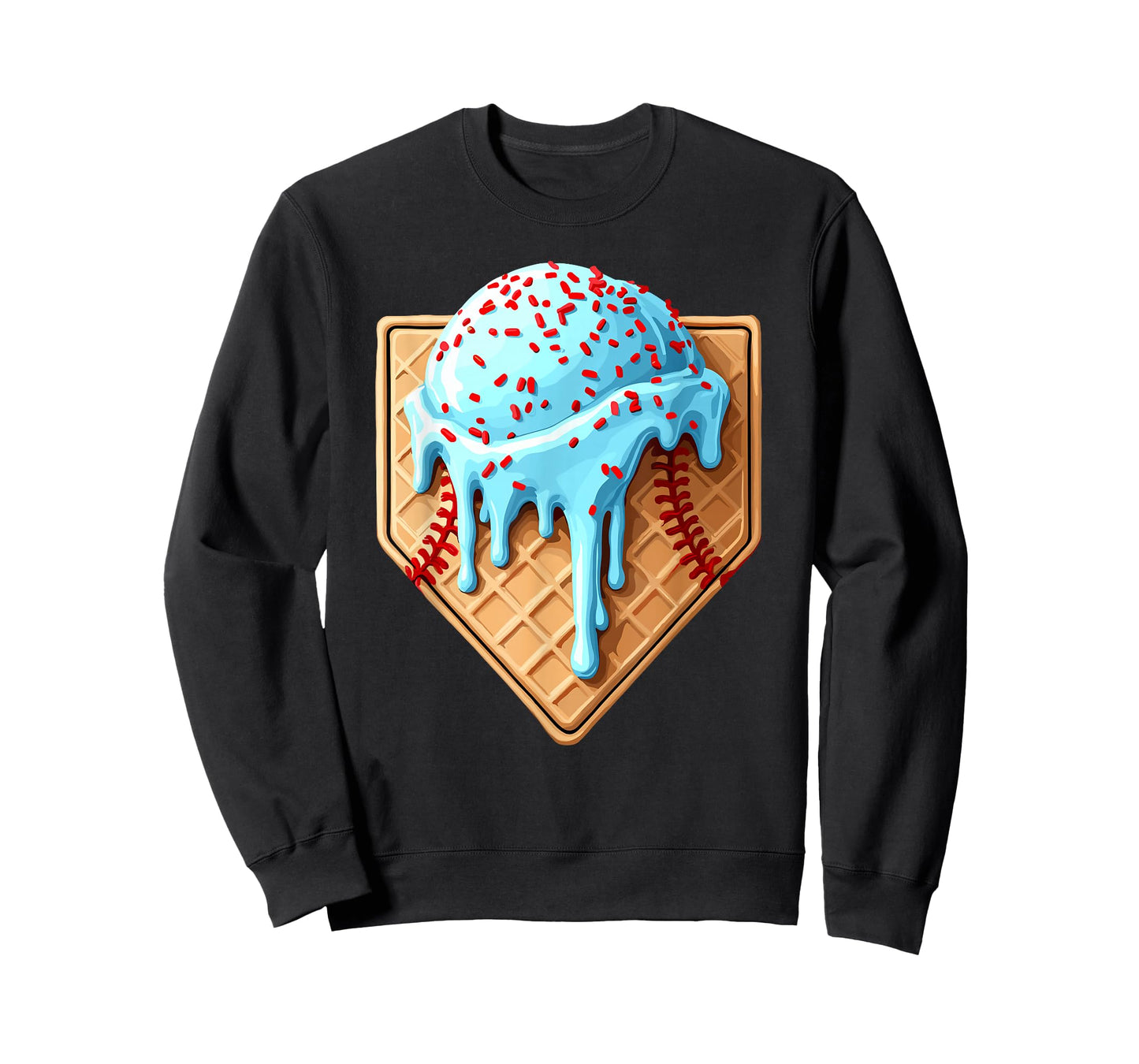 Ice Cream Baseball Drip Home Plate Dripping T-Shirt