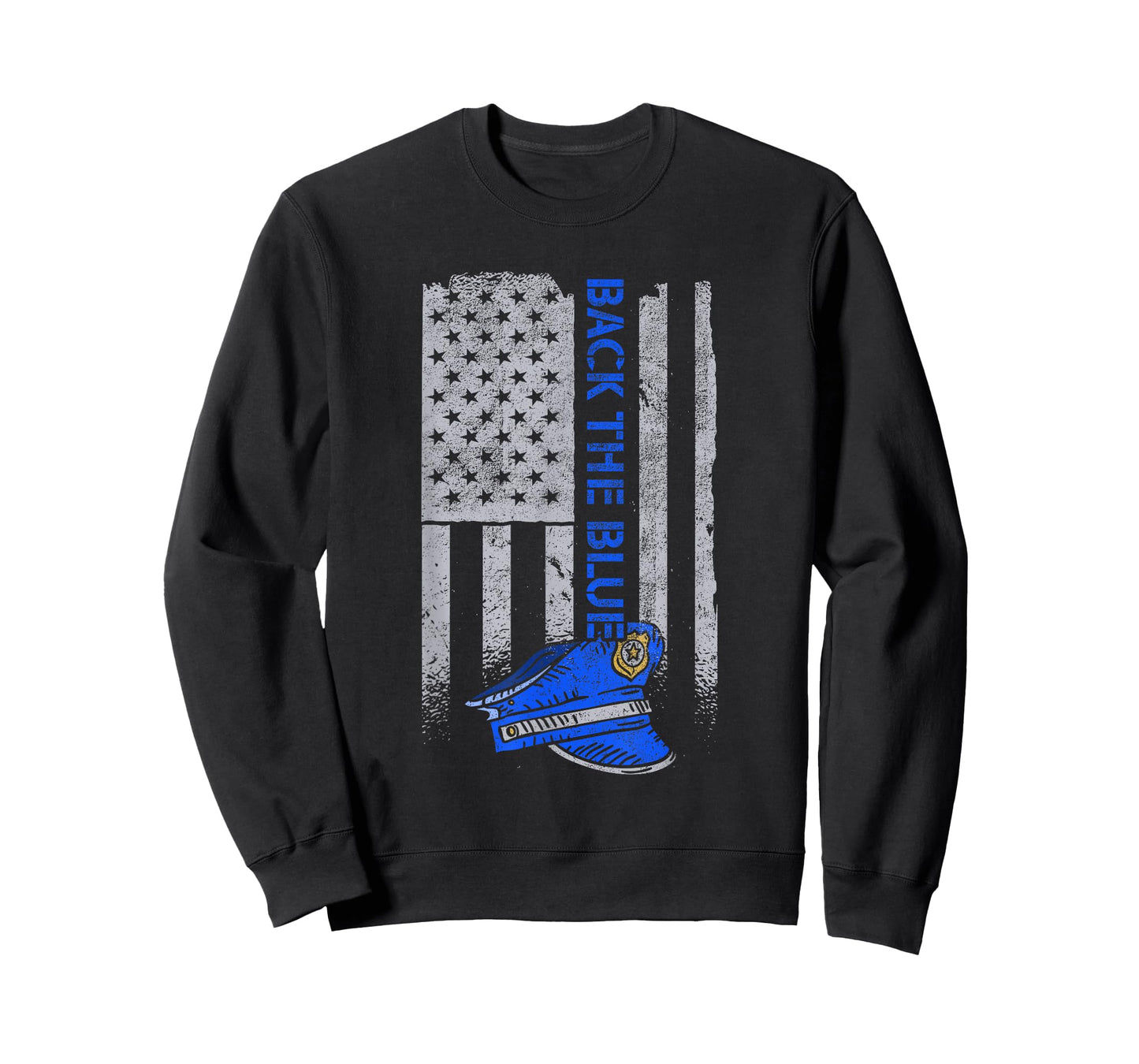 Proud Patriotic Freedom Designs Back the Blue Police American Flag T-Shirt
