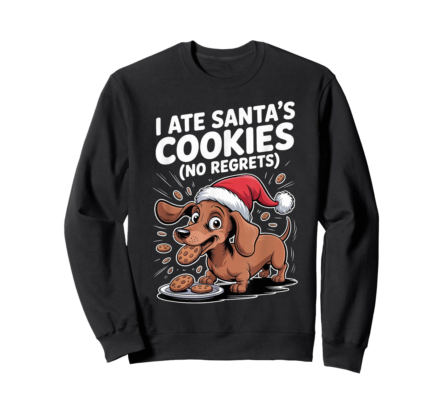 I Ate Santas Cookies Xmas Puppy Funny Christmas Dachshund T-Shirt