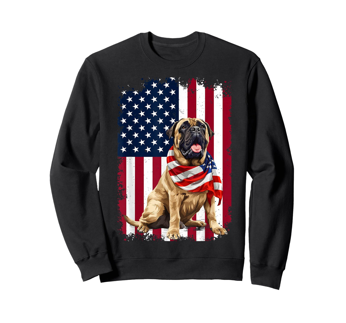 English Mastiff American Flag 4th of July English Mastiff T-Shirt
