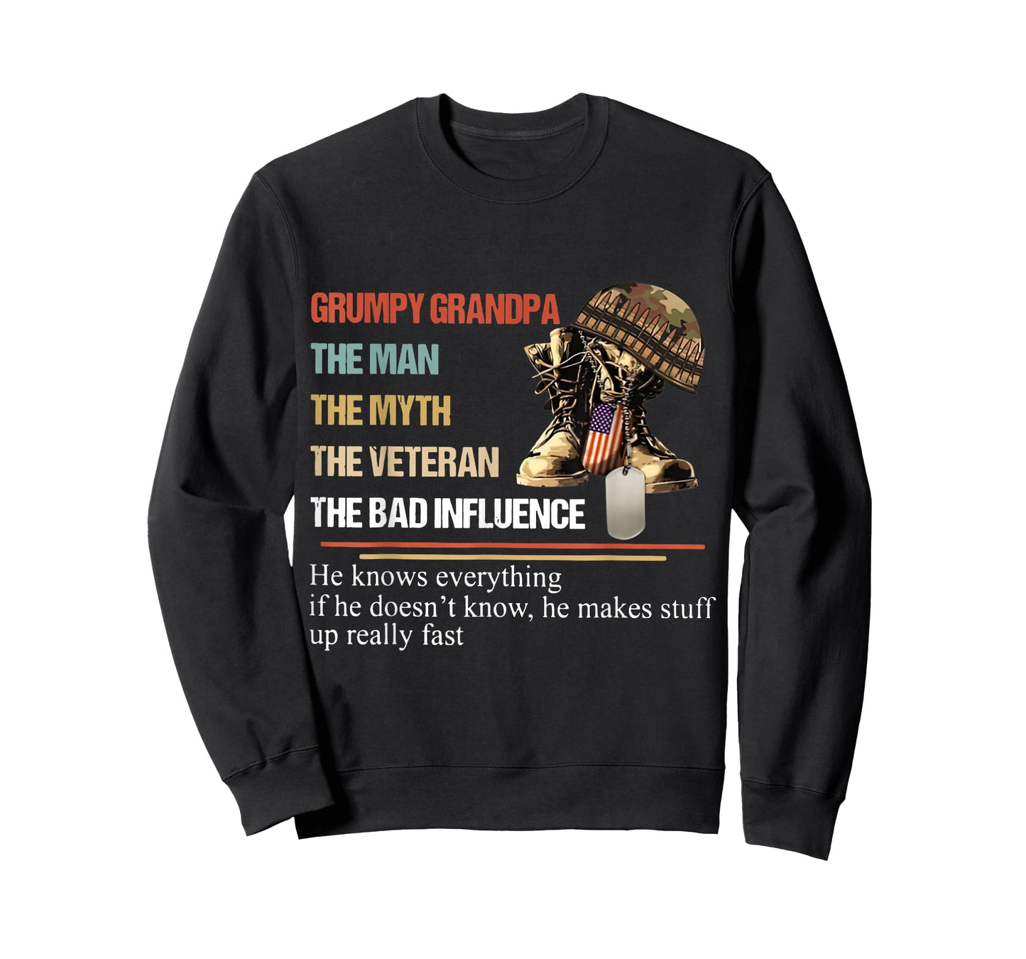 Grumpy Grandpa The Man The Myth The Veteran T-Shirt