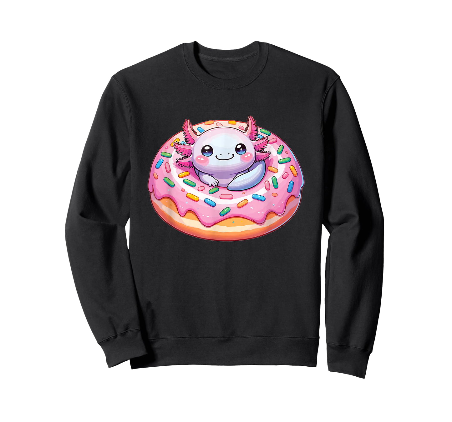 Axolotl In Sweet Donut Funny Axolotl Fast Food T-Shirt