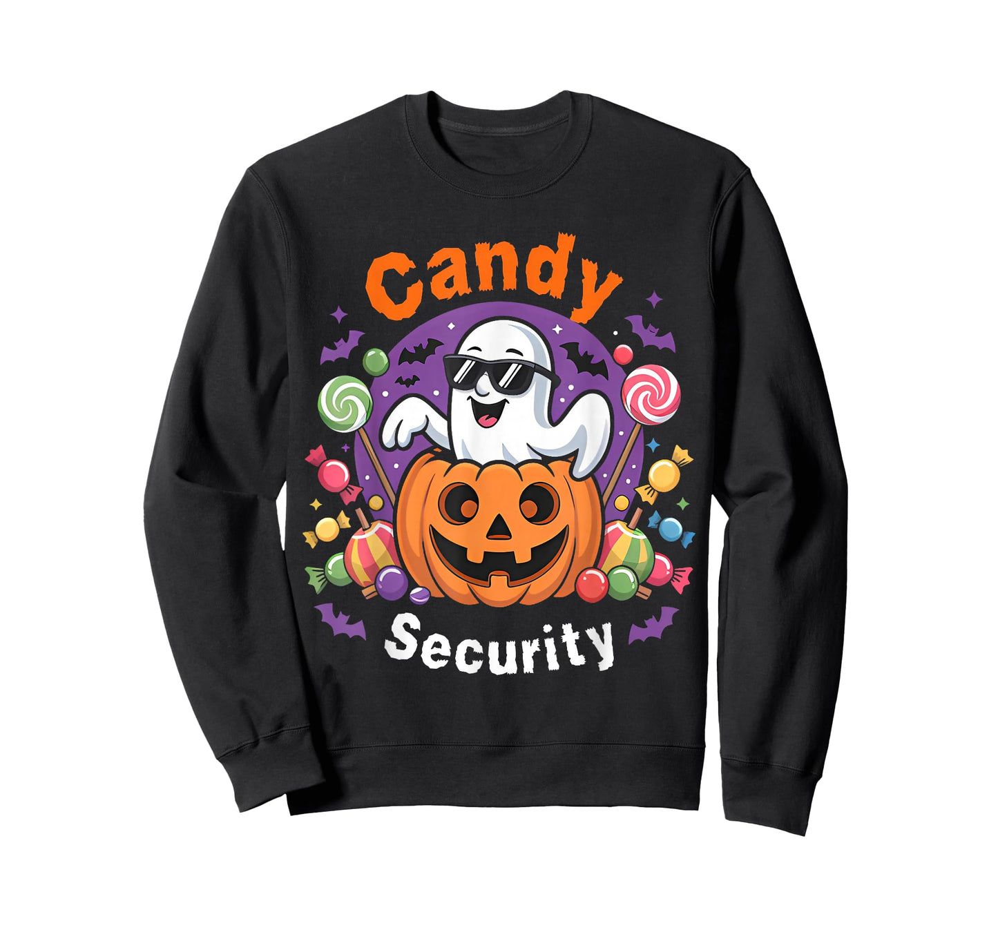 Candy Security Boo Pumpkin Funny Ghost Halloween Costume T-Shirt