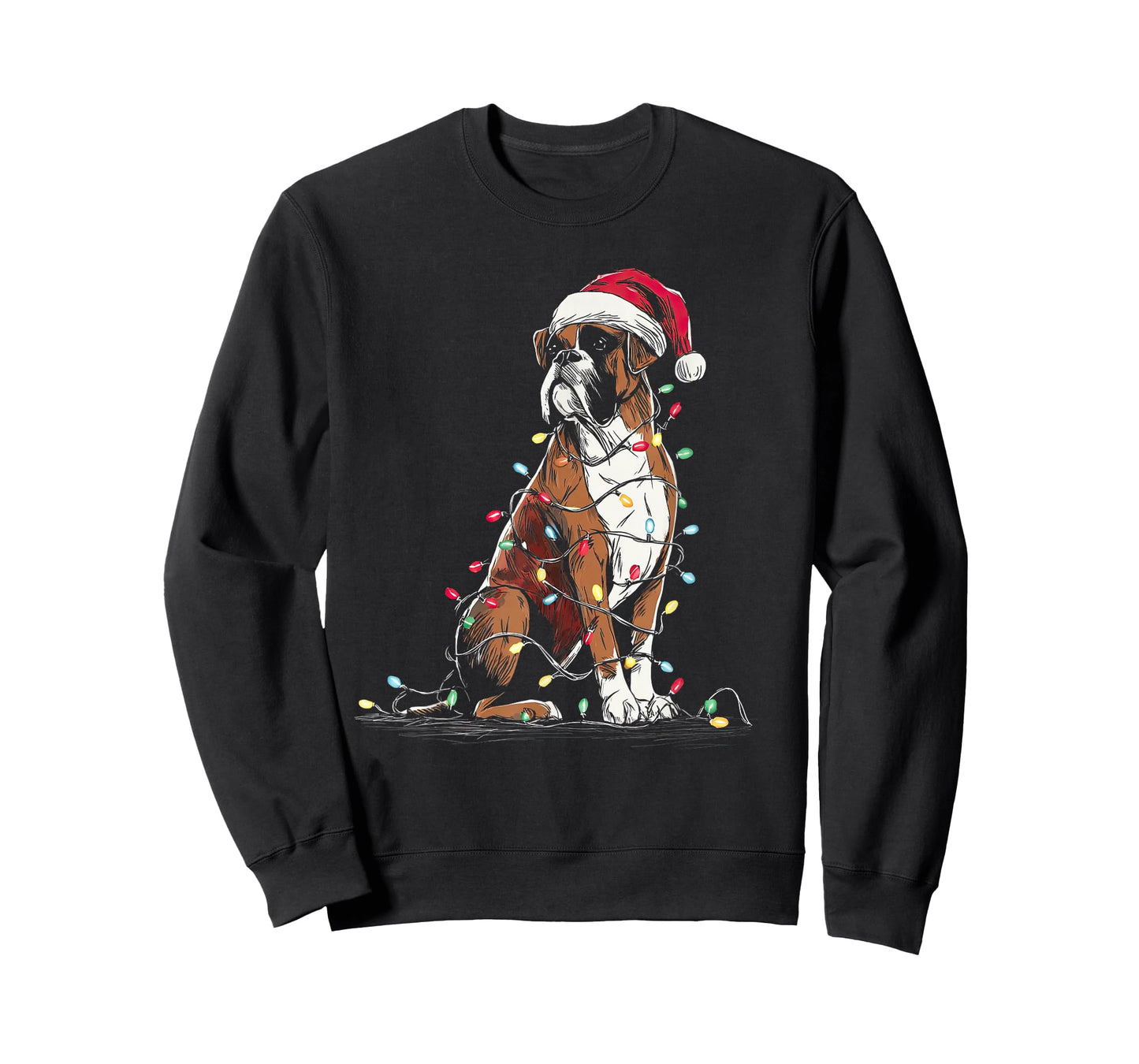 Funny Boxer Christmas Graphics Dog Lights Lover T-Shirt