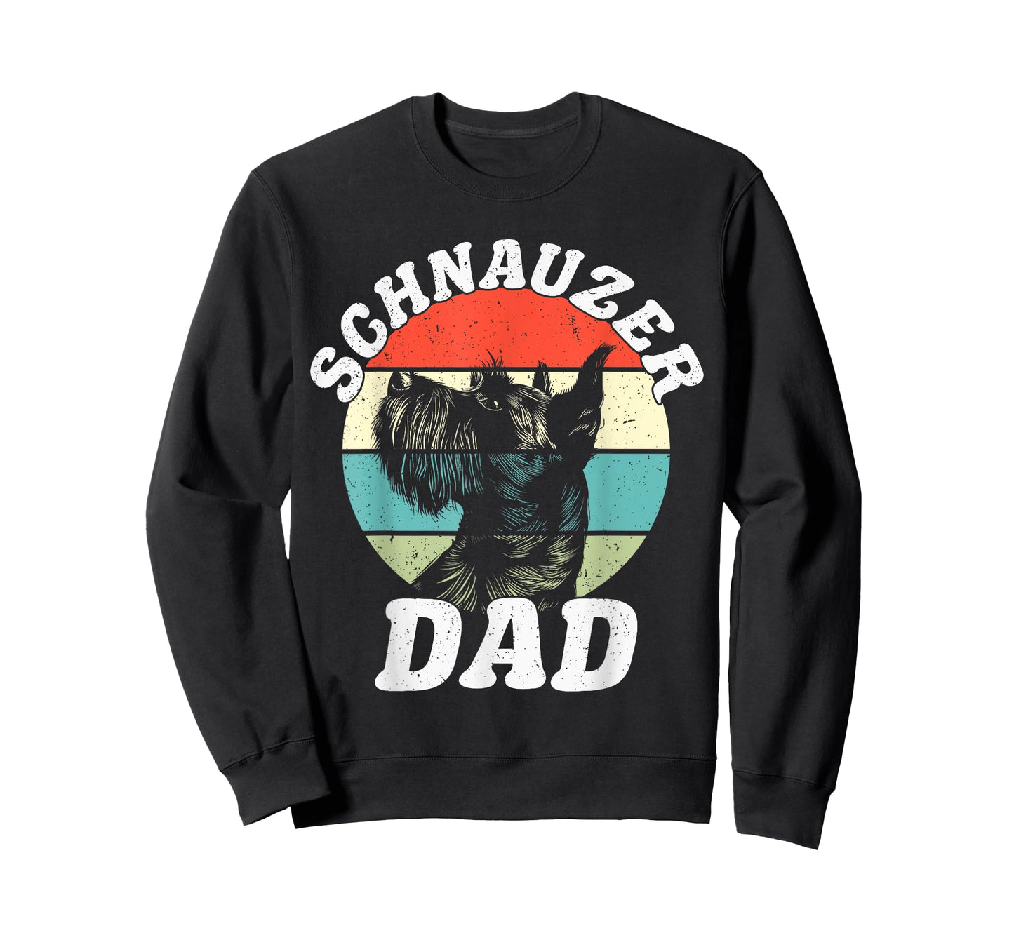 Schnauzer Dad Dog Funny Father's Day Vintage Pet Men Women Kids T-Shirt