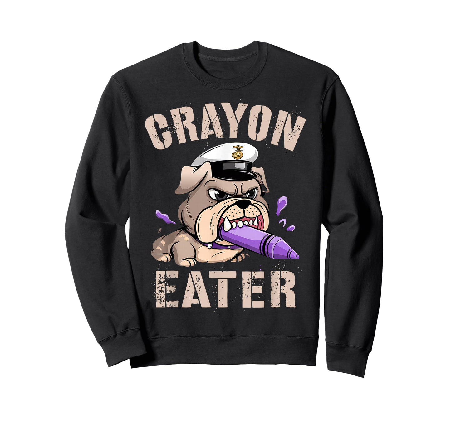Funny Veteran CRAYON EATER I Eat Bulldog Military Grunt Dad T-Shirt
