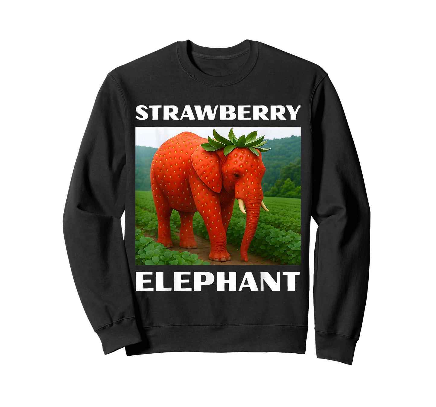 Funny Italian Brainrot Strawberry Elephant Meme for Kids T-Shirt