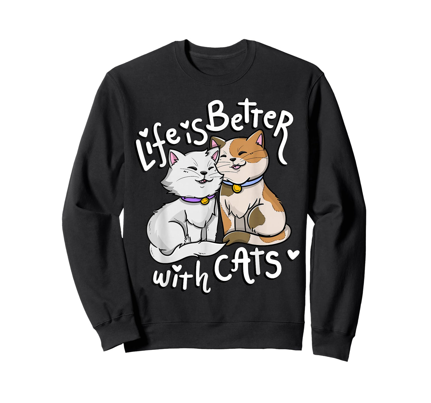 Valentine's Cat Lover Life is Better with Cats Mother's Day T-Shirt Small