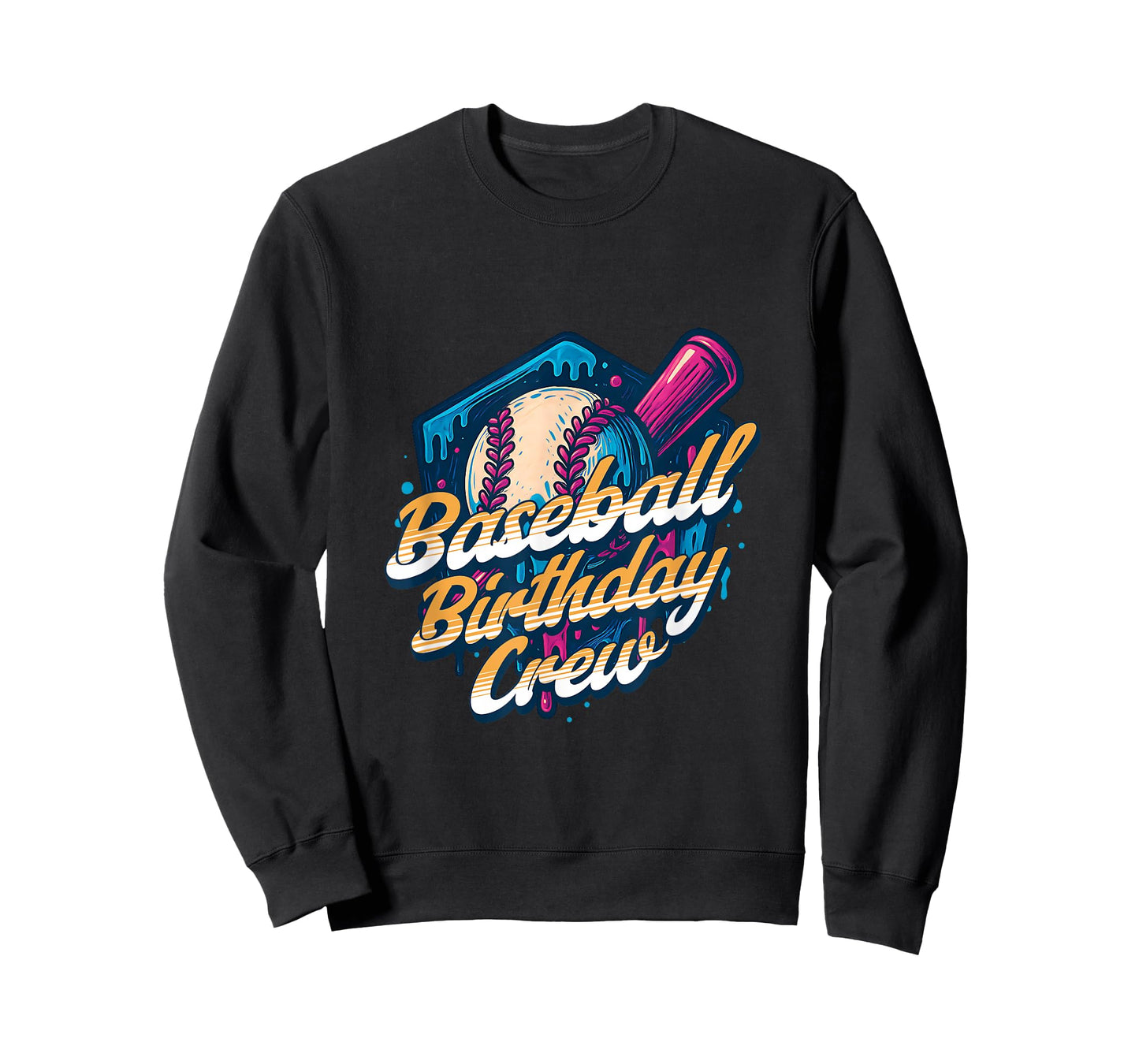 Baseball Birthday Crew Kids Baseball Drip Ice Cream Family T-Shirt
