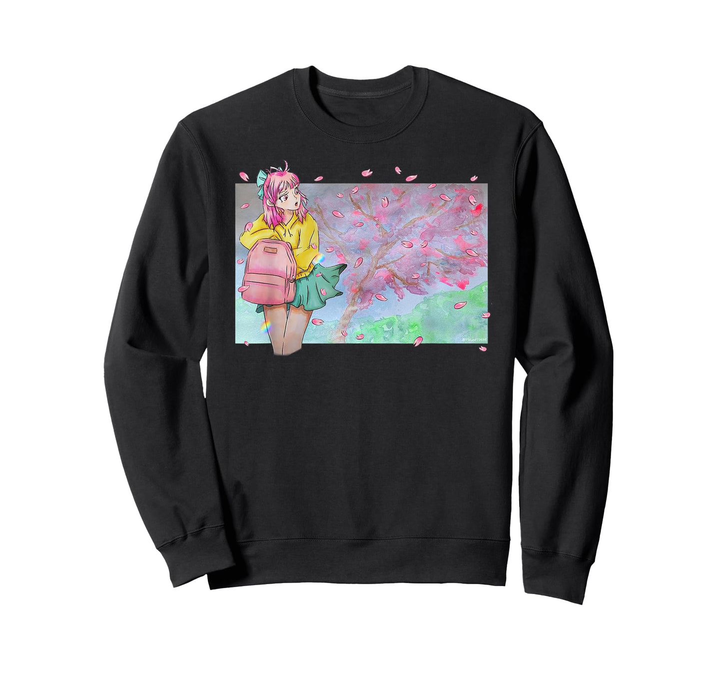 Sakura Watercolor Anime Manga Kawaii Pastel Goth Aesthetic T-Shirt