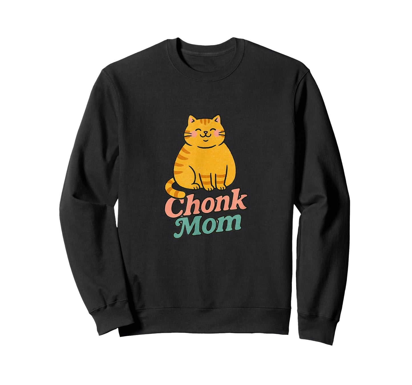 Orange Cat Chonk Mom Funny Cute Chubby Ginger Cats T-Shirt