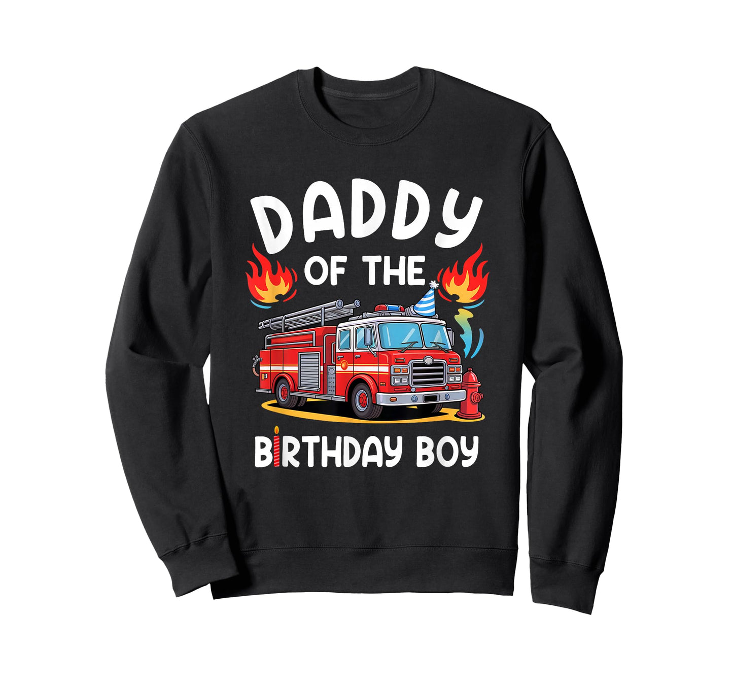 Daddy Of The Birthday Boy Fire Truck Firefighter 1St Party T-Shirt