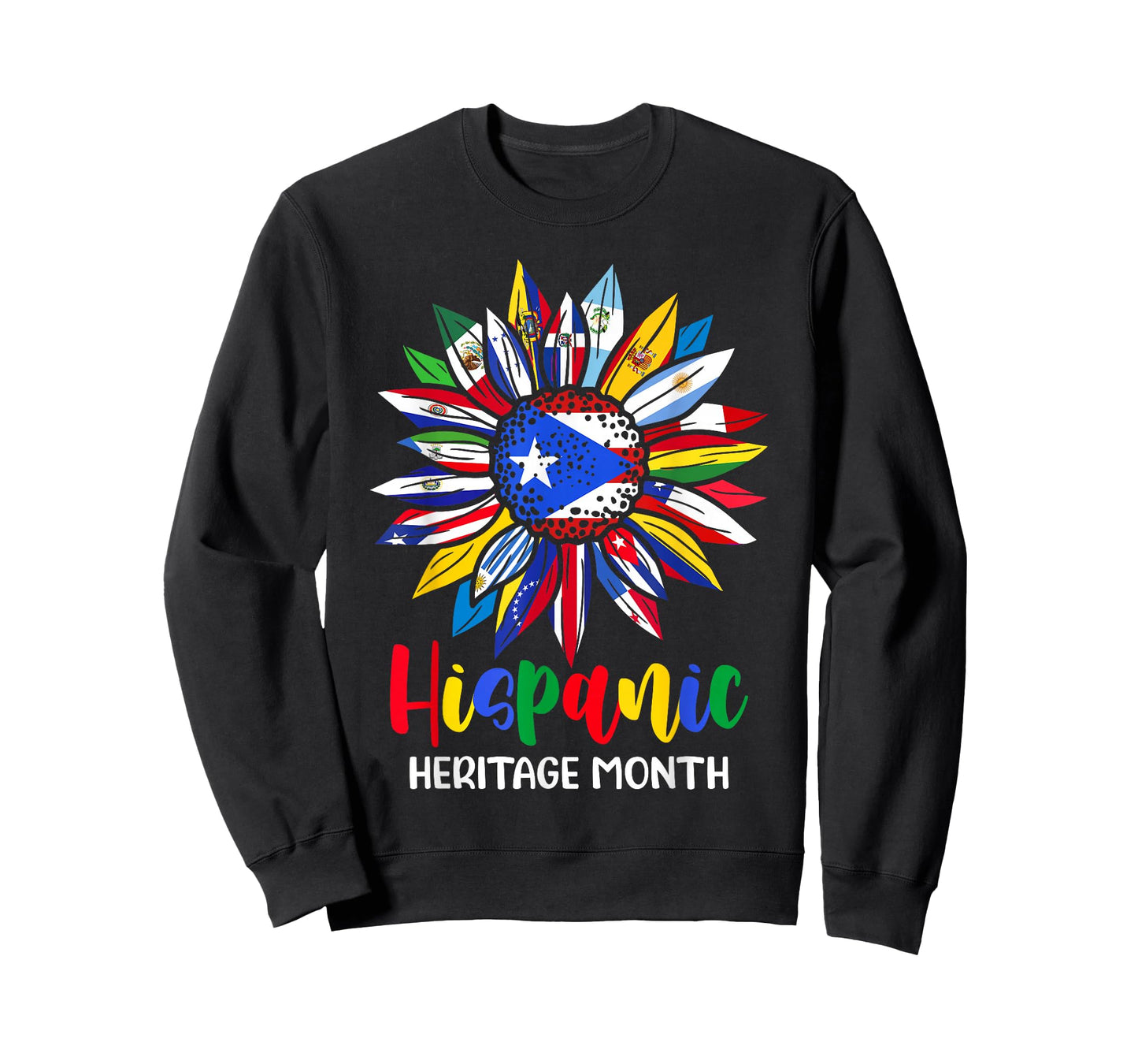 Hispanic Heritage Month Puerto Rico Flag Sunflower Latino T-Shirt