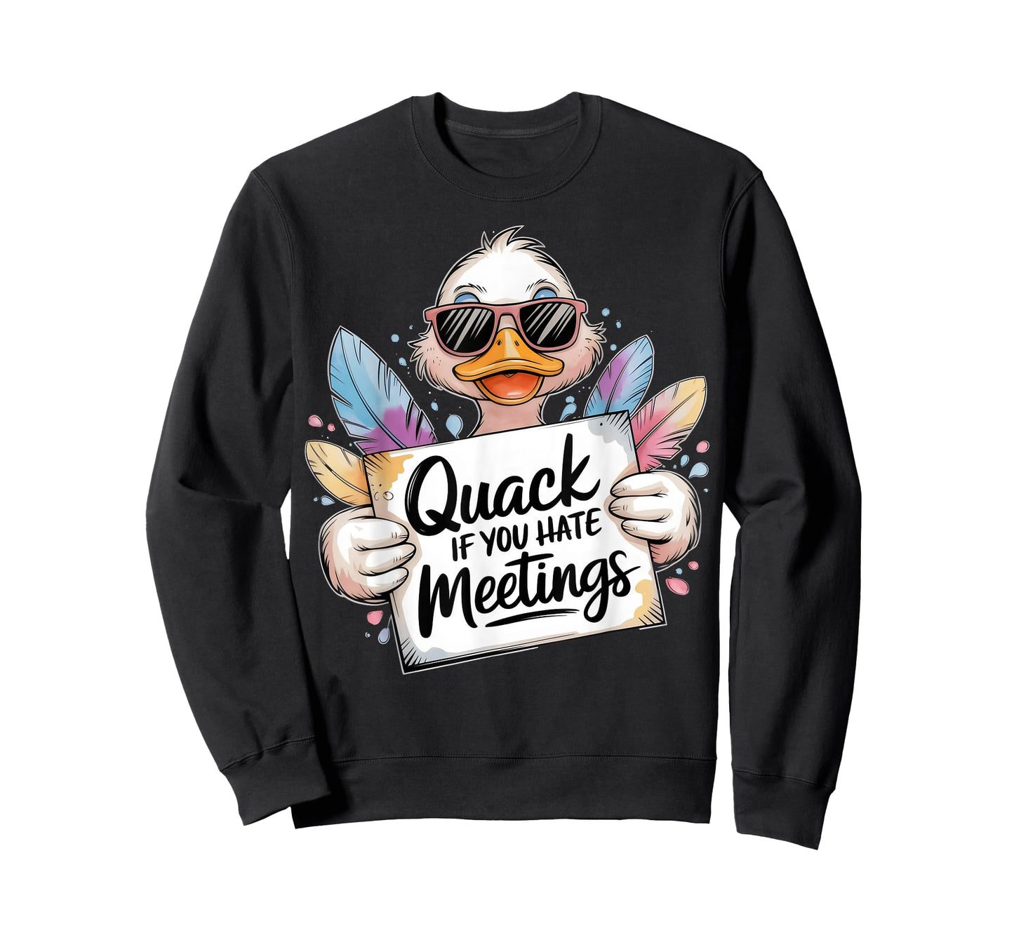 Funny Duck “Quack If You Hate Meetings” Work Humor T-Shirt